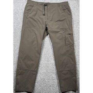 prAna Outdoor Pants Men's 42x32 Brown Fleece Lined Hiking Winter Cargo